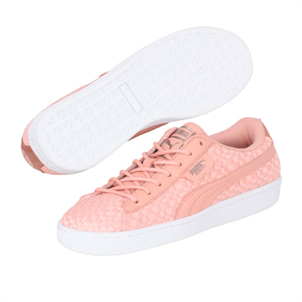 Basket Satin En Pointe Women's Shoes, Peach Beige-Puma White, extralarge-IND