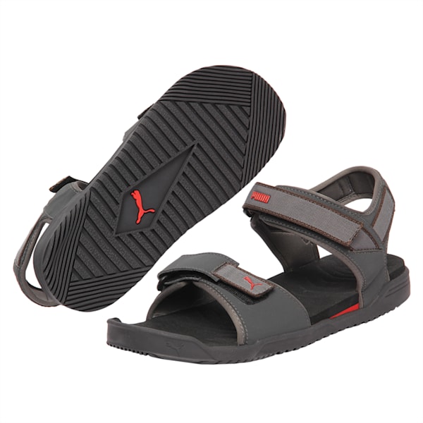 Shine IDP Men's Sandals, Puma Black-Dark Shadow-High Risk Red, extralarge-IND