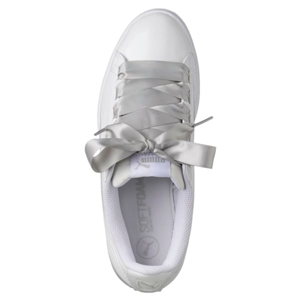 Vikky Ribbon Patent Women's Sneakers, Puma White-Puma White, extralarge-IND