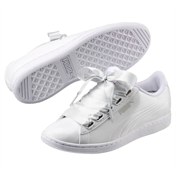 Vikky Ribbon Patent Women's Sneakers, Puma White-Puma White, extralarge-IND