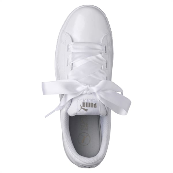 Vikky Platform Ribbon Women's Shoes, Puma White-Puma White, extralarge-IND