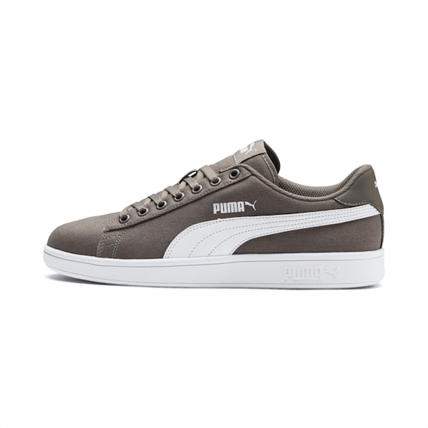 PUMA Smash v2 Canvas Men's Sneakers, Charcoal Gray-Puma White, extralarge