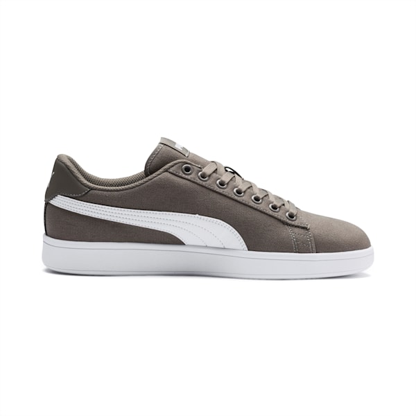 PUMA Smash v2 Canvas Men's Sneakers, Charcoal Gray-Puma White, extralarge