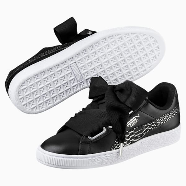 Basket Heart Oceanaire Women's Shoes, Puma Black-Puma White, extralarge