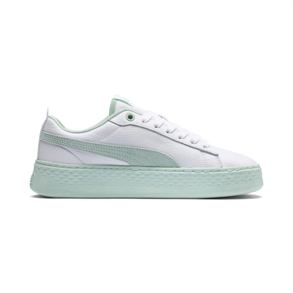 PUMA Smash Platform Women's Sneakers, Puma White-Fair Aqua, extralarge-IND