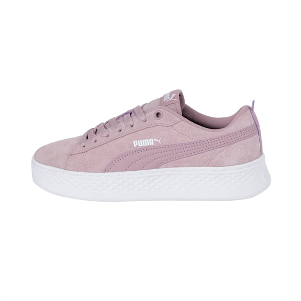 Smash Platform Suede Women's Shoes, Elderberry-Puma White, extralarge-IND