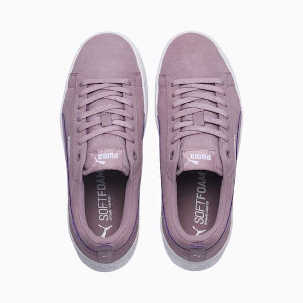 Smash Platform Suede Women's Shoes, Elderberry-Puma White, extralarge