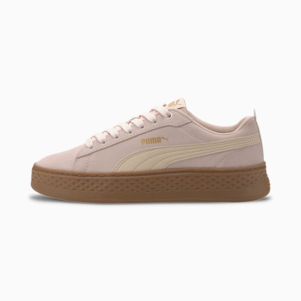 PUMA Smash Platform Suede Women’s Sneakers, Rosewater-Tapioca-Puma Team Gold-Gum, extralarge