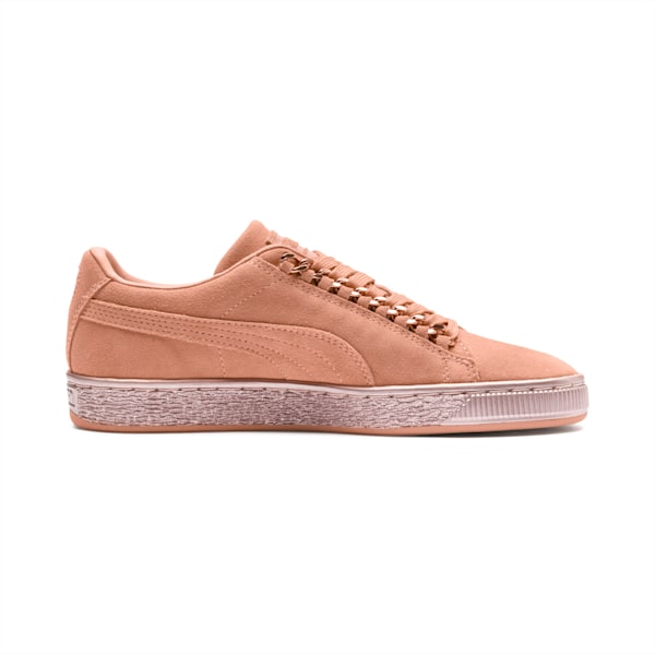 Suede Classic X-Chain Sneakers JR, Dusty Coral-Rose Gold, extralarge