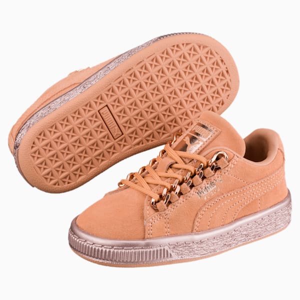 Suede Classic X-Chain Little Kids' Shoes, Dusty Coral-Rose Gold, extralarge