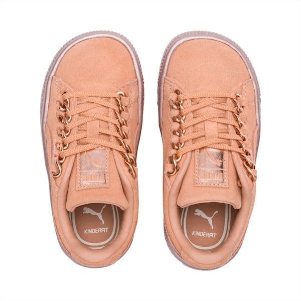 Suede Classic X-Chain Little Kids' Shoes, Dusty Coral-Rose Gold, extralarge