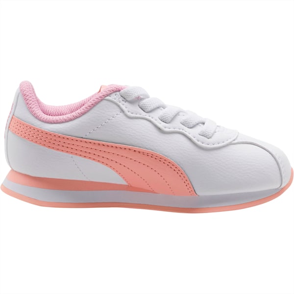 Turin II Little Kids' Shoes, Puma White-Peach Bud-Pale Pink, extralarge