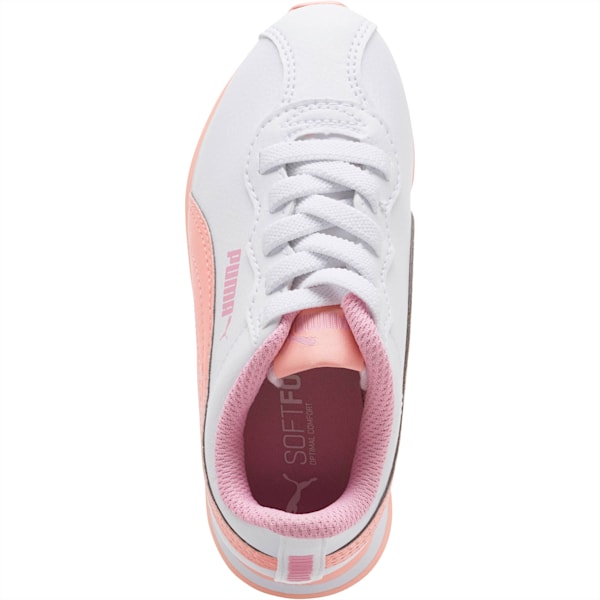 Turin II Little Kids' Shoes, Puma White-Peach Bud-Pale Pink, extralarge