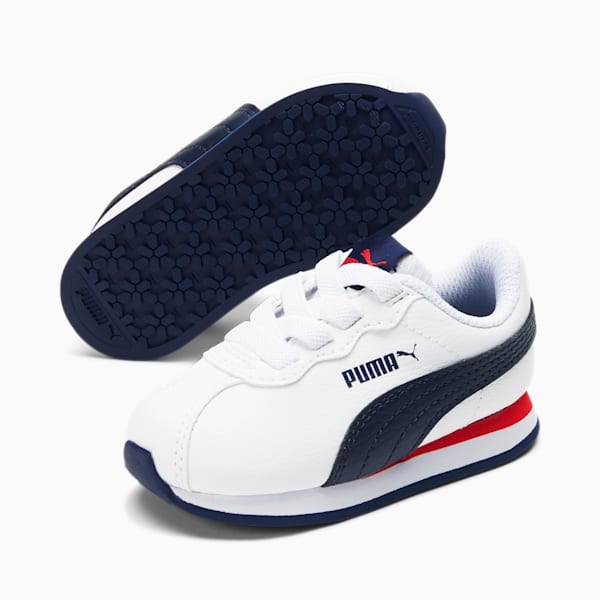 Turin II Toddler Shoes, Puma White-Peacoat-High Risk Red, extralarge
