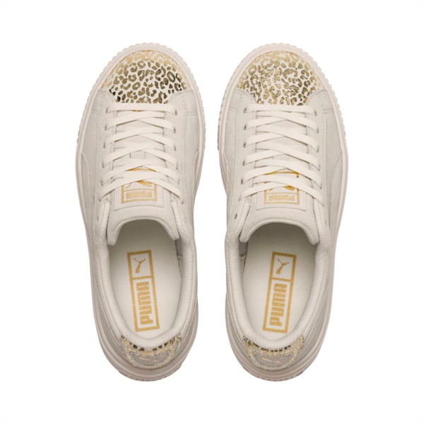 Suede Platform AthLuxe Girls' Shoes, Whisper White-Puma Team Gold, extralarge-IND