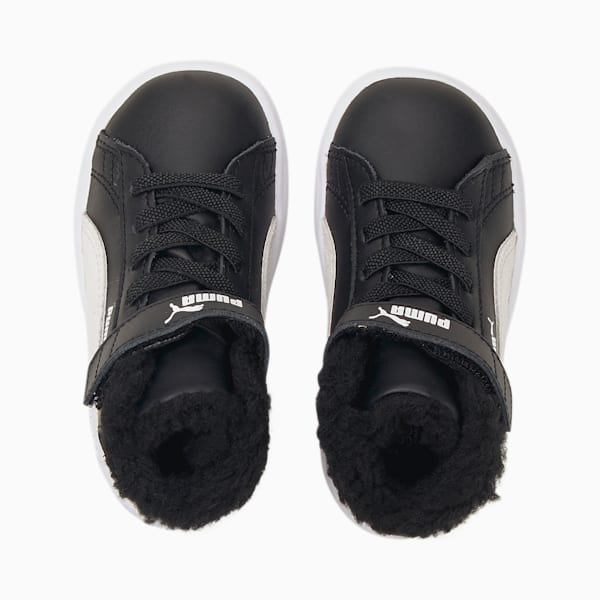 Smash V2 Mid Fur V Babies' Trainers, Puma Black-Puma White, extralarge-GBR
