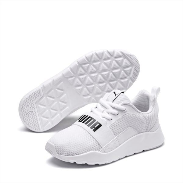 Wired Kids' Shoes, Puma White-Puma White-White, extralarge-IND