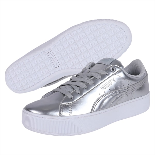 Puma Vikky Platform LX Puma Silver-Puma, Silver-Silver-Puma White, extralarge-IND