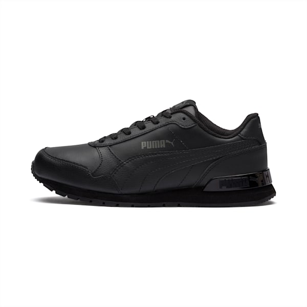 ST Runner v2 Leather Sneakers JR, Puma Black-Dark Shadow, extralarge