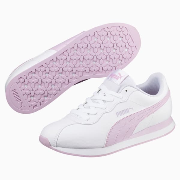 PUMA Turin II Unisex Shoes, Puma White-Winsome Orchid, extralarge-IND