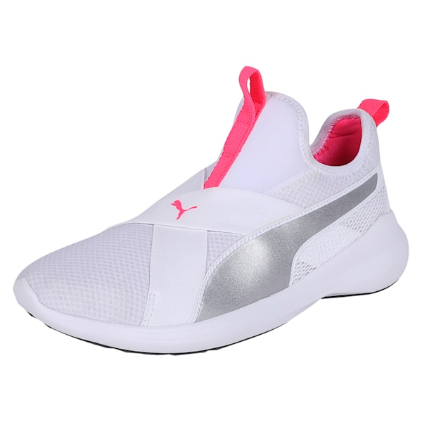 Puma Rebel X Puma White-Puma Silver-KNOC, White-Silver-KNOCKOUT PINK, extralarge-IND