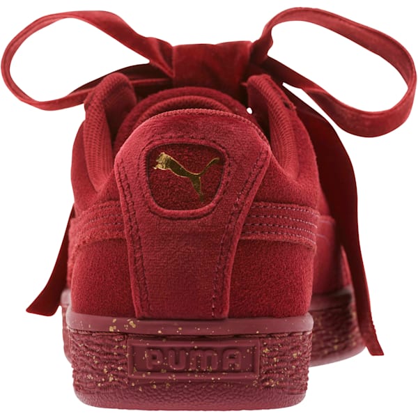 Suede Heart Winter Velvet Sneakers JR, Tibetan Red-Puma Team Gold, extralarge