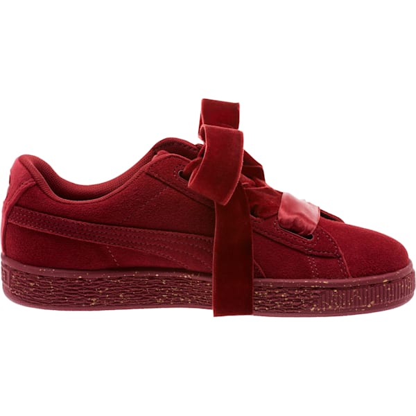 Suede Heart Winter Velvet Sneakers JR, Tibetan Red-Puma Team Gold, extralarge