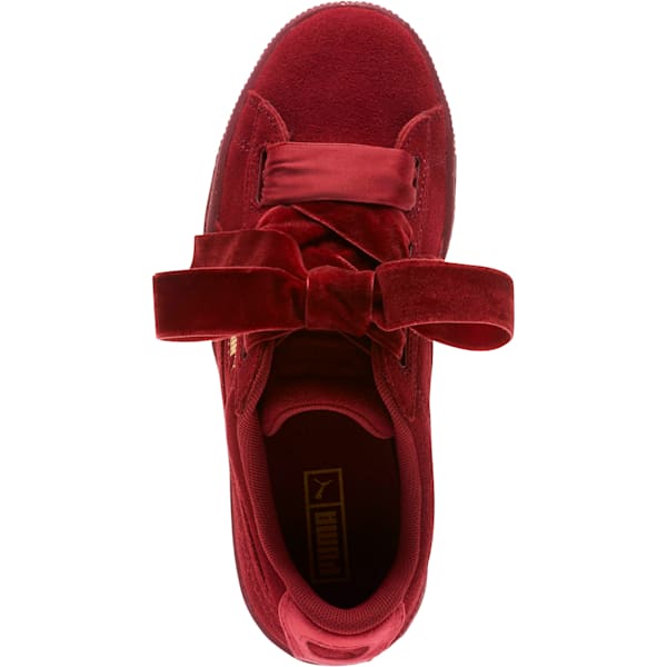 Suede Heart Winter Velvet Sneakers JR, Tibetan Red-Puma Team Gold, extralarge