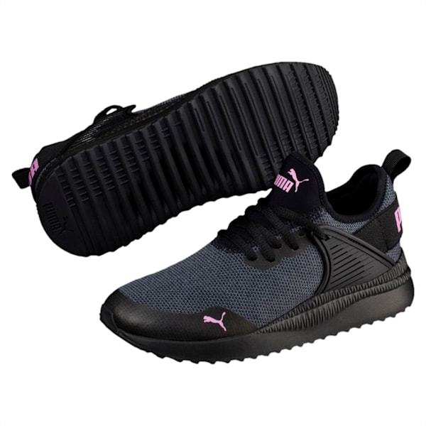 Pacer Next Cage Knit Kids' Shoes, Puma Black-Puma Black-Orchid, extralarge-IND