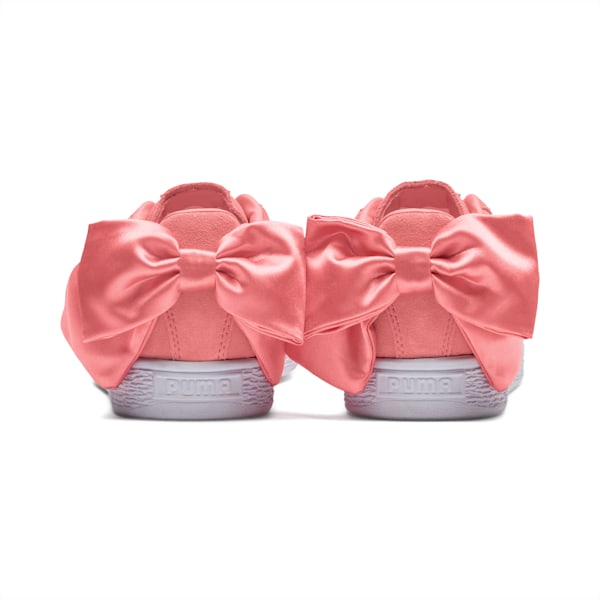 Suede Bow Women's Sneakers, Shell Pink-Shell Pink, extralarge