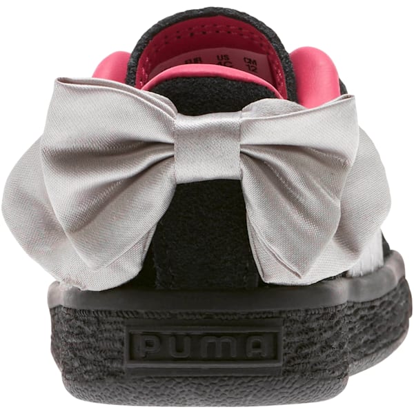 Suede Bow Toddler Shoes, Puma Black-Fuchsia Purple, extralarge