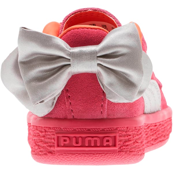 Suede Bow Toddler Shoes, Fuchsia Purple-Nasturtium, extralarge