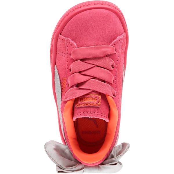 Suede Bow Toddler Shoes, Fuchsia Purple-Nasturtium, extralarge