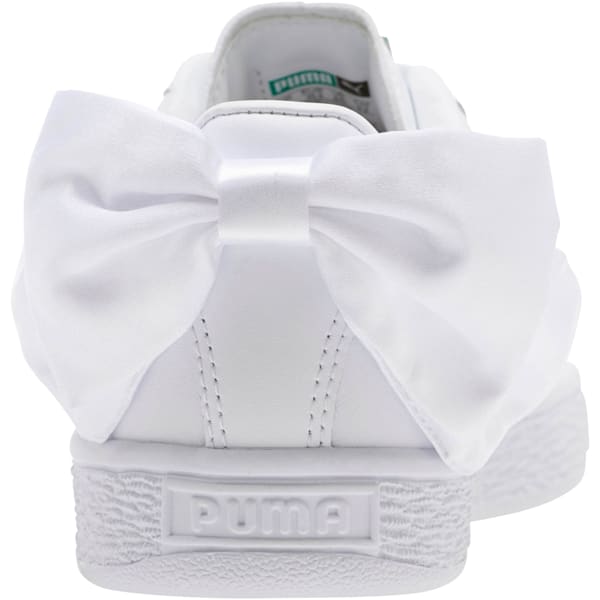 Basket Bow Sneakers JR, Puma White-Puma White, extralarge