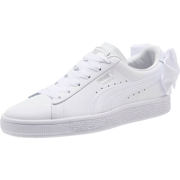 Basket Bow Sneakers JR, Puma White-Puma White, extralarge