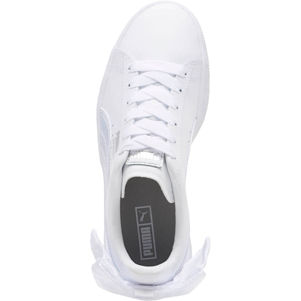 Basket Bow Sneakers JR, Puma White-Puma White, extralarge