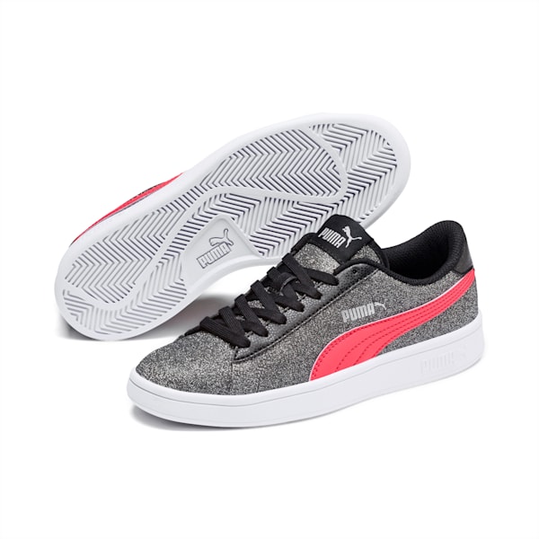 Smash v2 Glitz Glam Sneakers JR, Puma Black-Calypso Coral, extralarge-IND