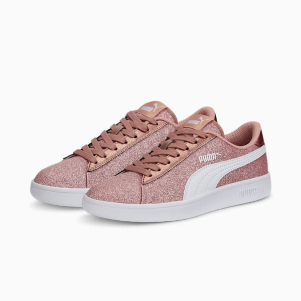 Smash v2 Glitz Glam Sneakers Big Kids, Rose Gold-Puma White, extralarge