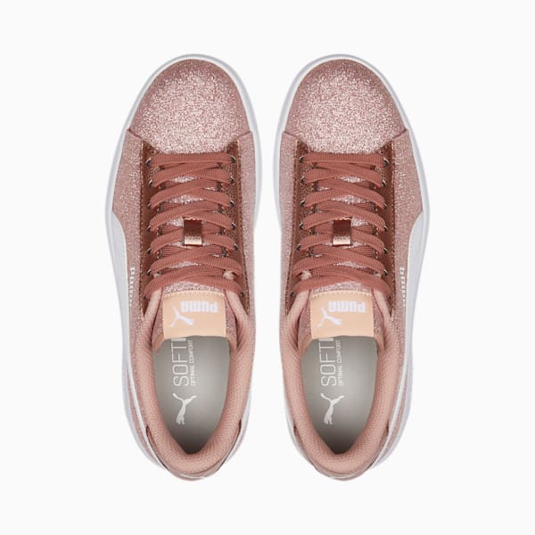 Smash v2 Glitz Glam Sneakers Big Kids, Rose Gold-Puma White, extralarge