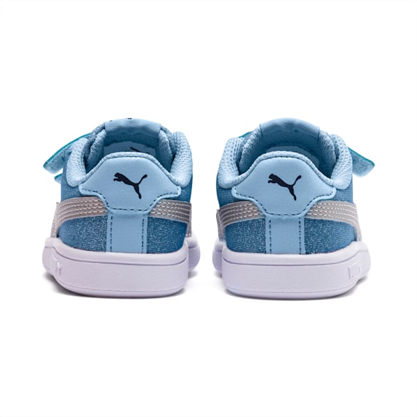 PUMA Smash v2 Glitz Glam Little Kids' Shoes, CERULEAN-Puma Silver, extralarge