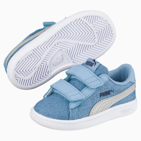 Chaussures PUMA Smash v2 Glitz Glam, jeune enfant, CERULEAN-Puma Silver, extralarge