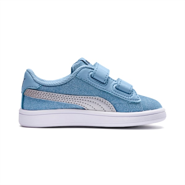 Zapatillas Puma Smash v2 Glitz GlamV para preescolares, CERULEAN-Puma Silver, extralarge