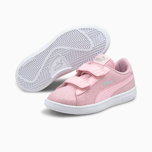 PUMA Smash v2 Glitz Glam Sneakers Kids, Pink Lady-Pink Lady