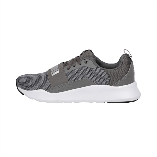Wired Knit Kid's Shoes, Charcoal Gray-Puma Silver, extralarge-IND