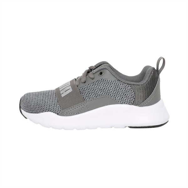 Wired Knit Kids' Sneakers, Charcoal Gray-Puma Silver, extralarge-IND