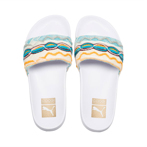 PUMA x COOGI Leadcat Slides, Puma White-Gold, extralarge