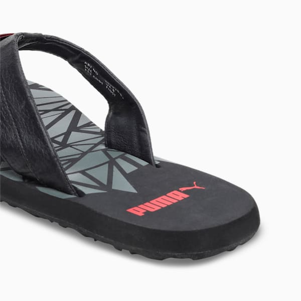 Wrens GU Flip-Flops, Puma Black-Castor Gray-Flame Scarlet, extralarge-IND