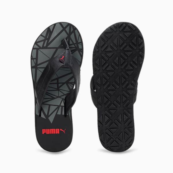 Wrens GU Flip-Flops, Puma Black-Castor Gray-Flame Scarlet, extralarge-IND