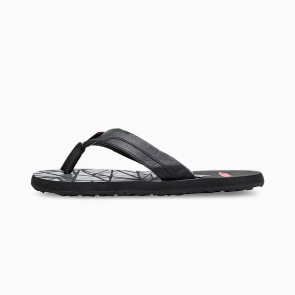 Wrens GU Flip-Flops, Puma Black-Castor Gray-Flame Scarlet, extralarge-IND