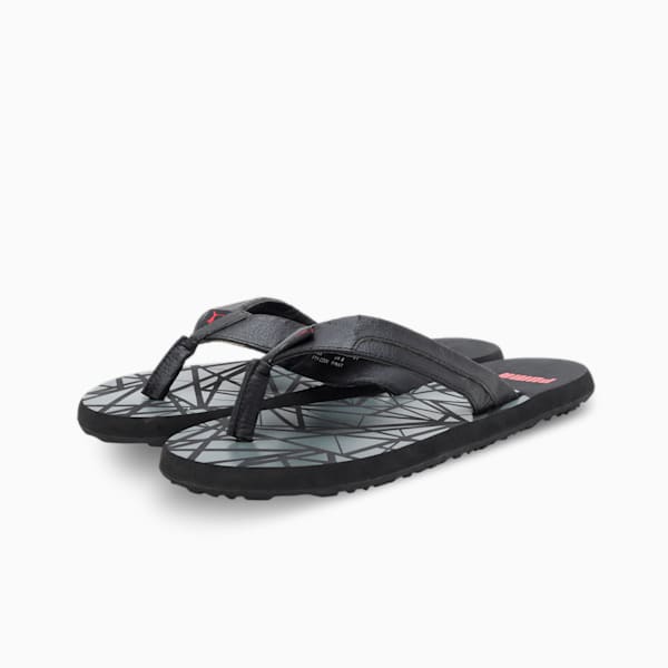 Wrens GU Flip-Flops, Puma Black-Castor Gray-Flame Scarlet, extralarge-IND